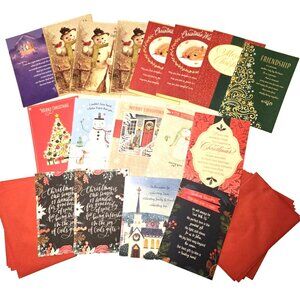 Hallmark Christmas Cards - Mixed Lot of 17 with Envelopes. * NEW *